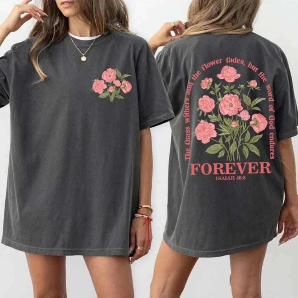 Boho Bible Verse Tee – Women's Vintage Floral Christian Shirt
