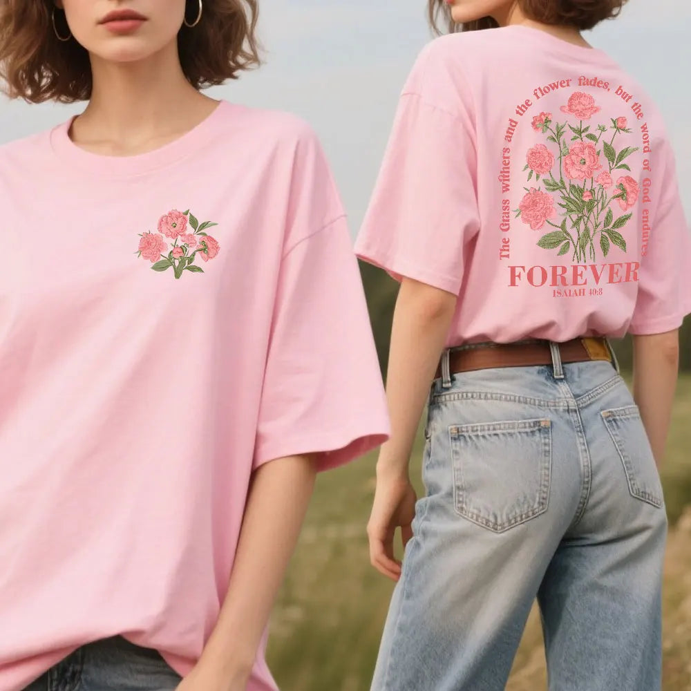 Boho Bible Verse Tee – Women's Vintage Floral Christian Shirt
