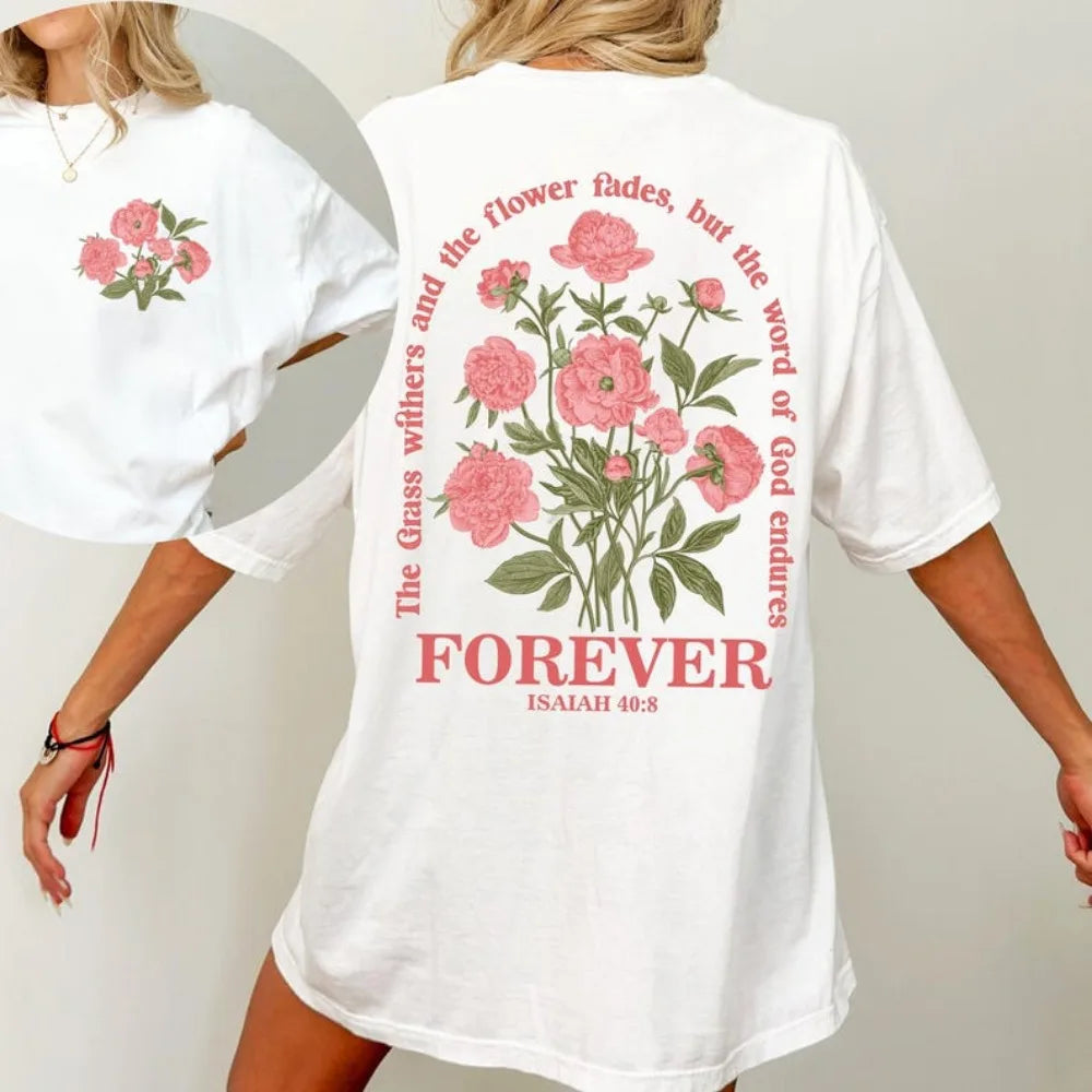 Boho Bible Verse Tee – Women's Vintage Floral Christian Shirt
