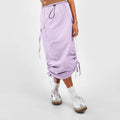 Women's Casual Elastic Waist Drawstring Skirt – Flap Pocket Work Skirt