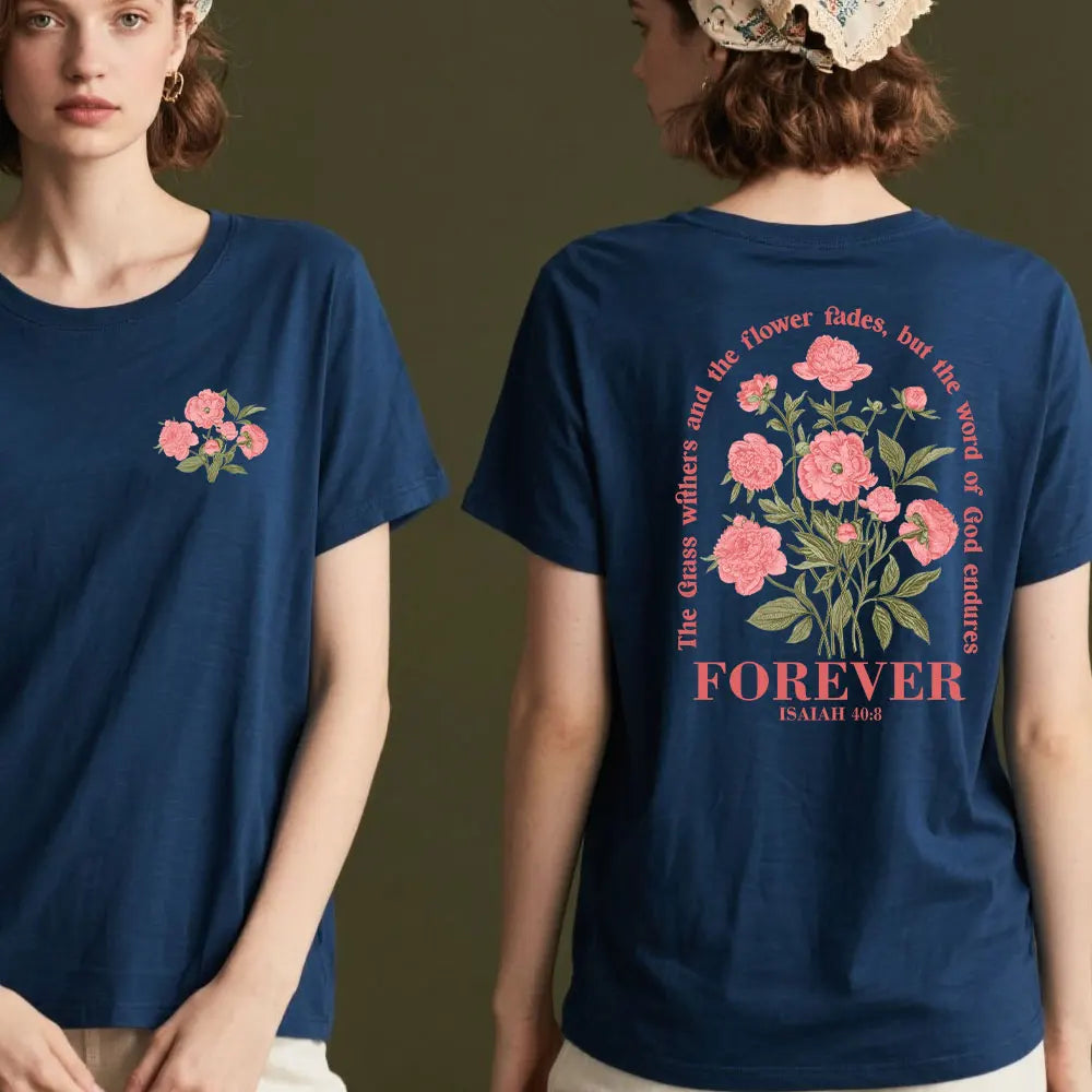 Boho Bible Verse Tee – Women's Vintage Floral Christian Shirt
