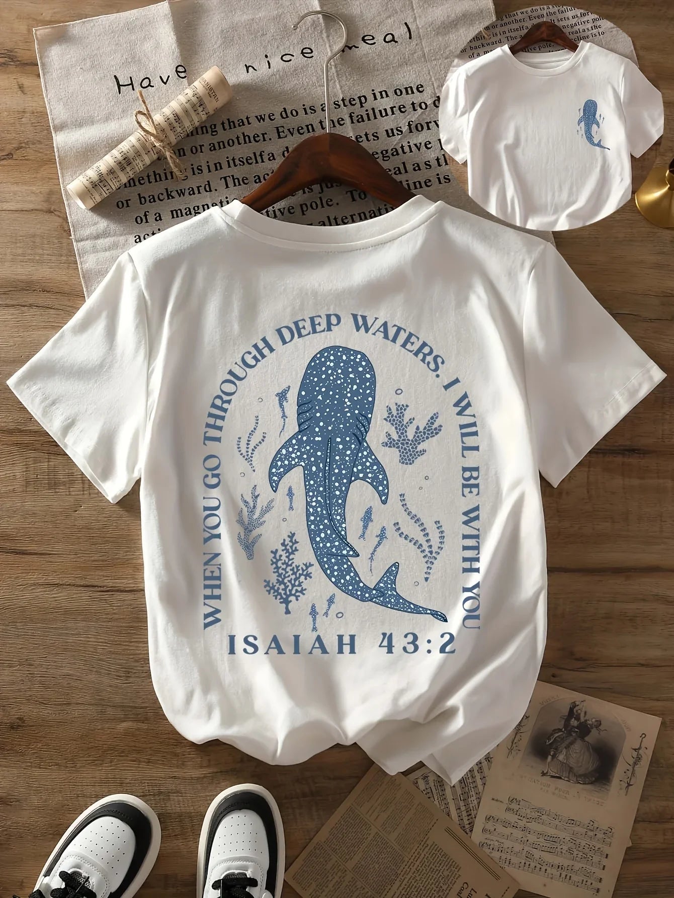 Whale Shark Print Beach Tee