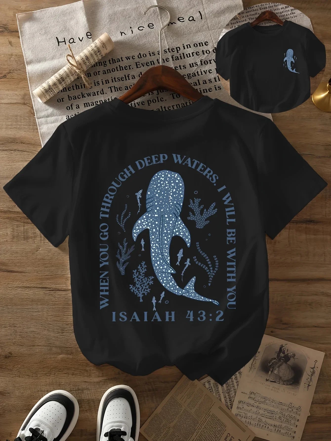 Whale Shark Print Beach Tee