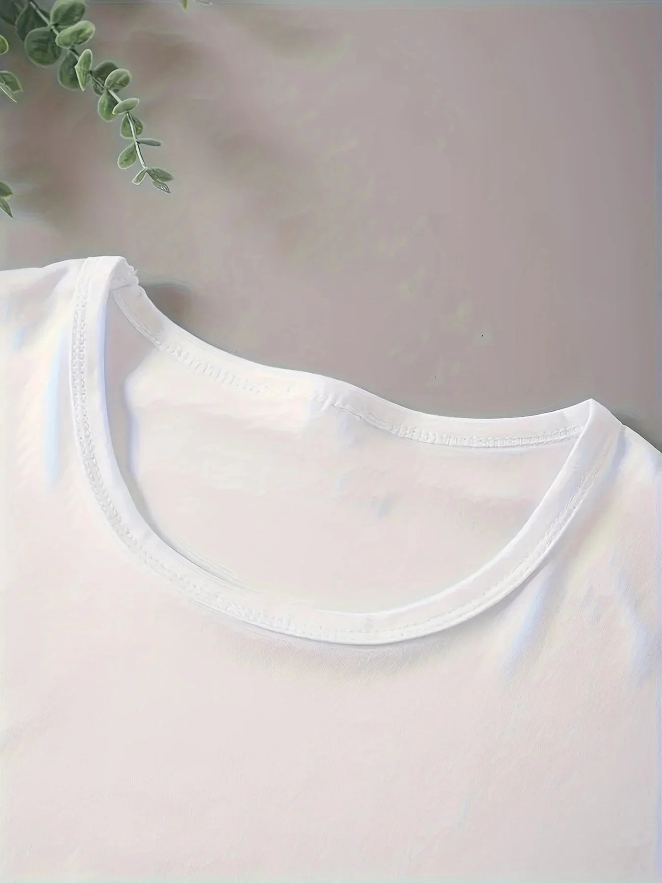 Letter Print Crew Neck Tee