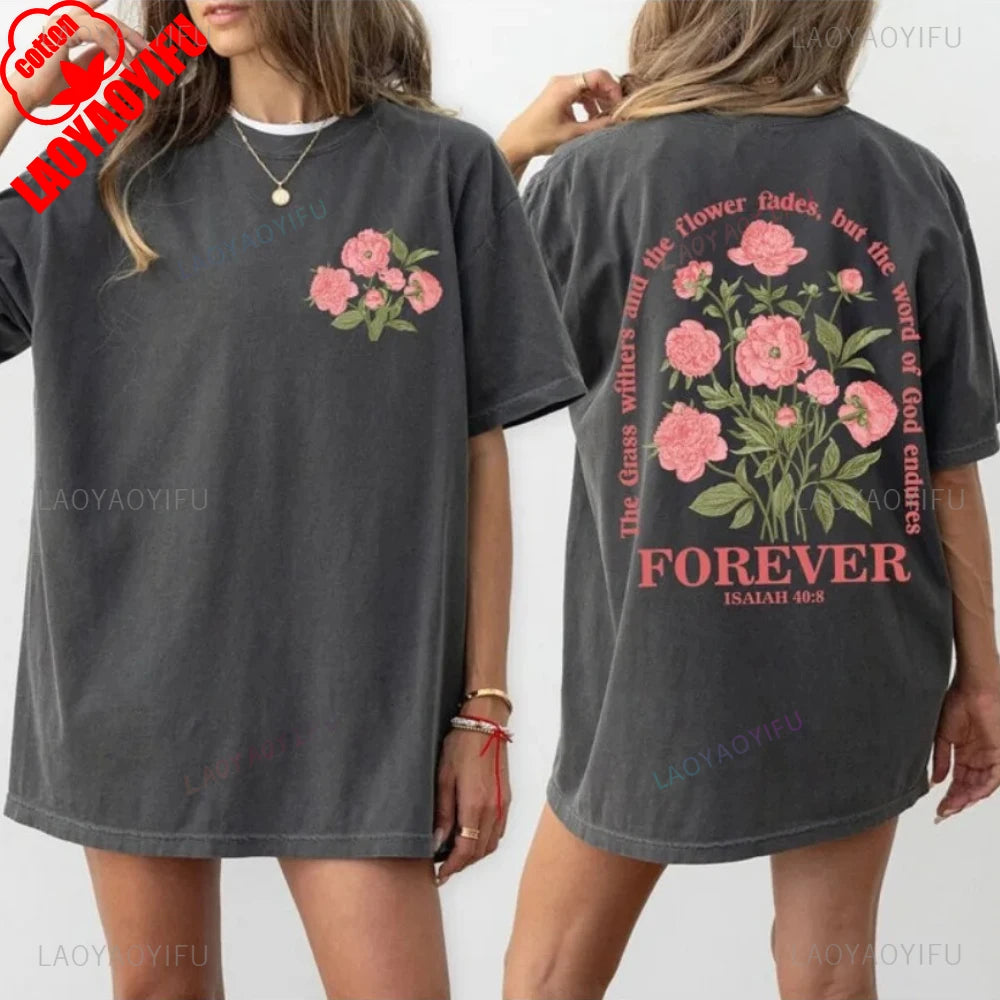 Boho Bible Verse Tee – Women's Vintage Floral Christian Shirt