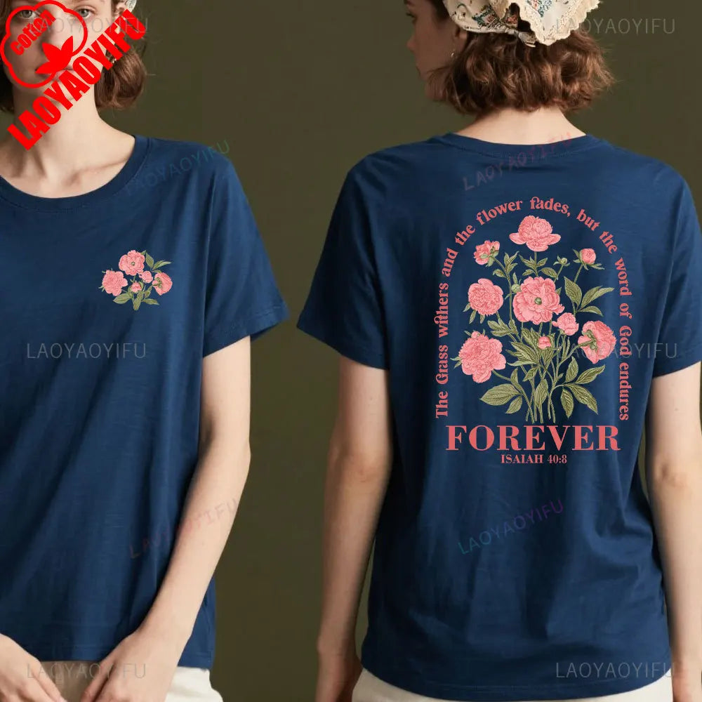 Boho Bible Verse Tee – Women's Vintage Floral Christian Shirt